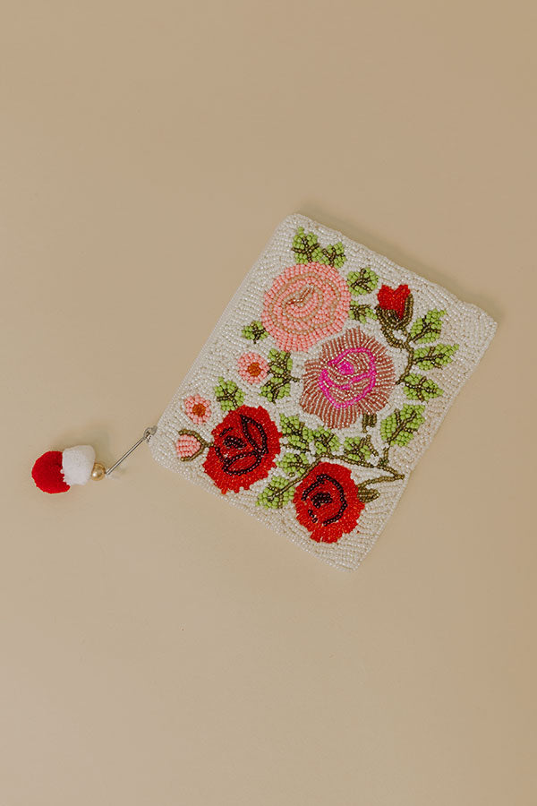 Rose Garden Galore Floral Beaded Coin Purse Image - 1