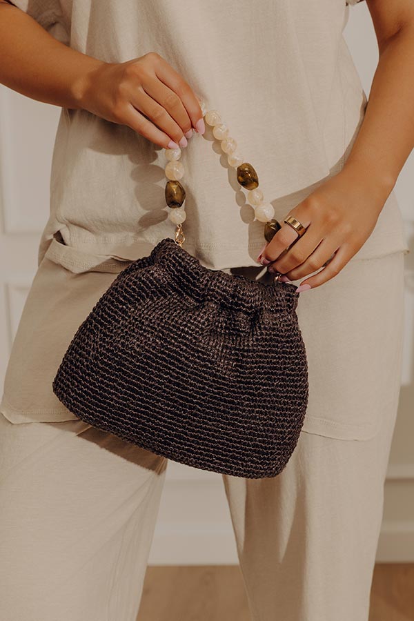 Emery Woven Slouchy Purse in Dark Chestnut Image - 1