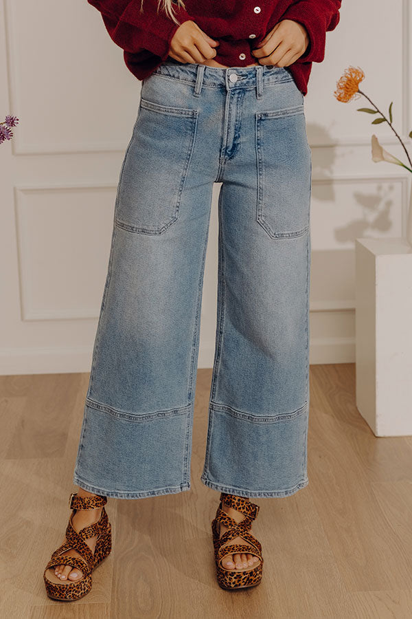 The Maeve High Waist Wide Leg Crop Jean in Light Wash Image - 3