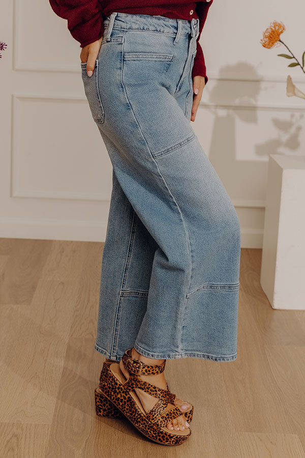The Maeve High Waist Wide Leg Crop Jean in Light Wash Image - 4
