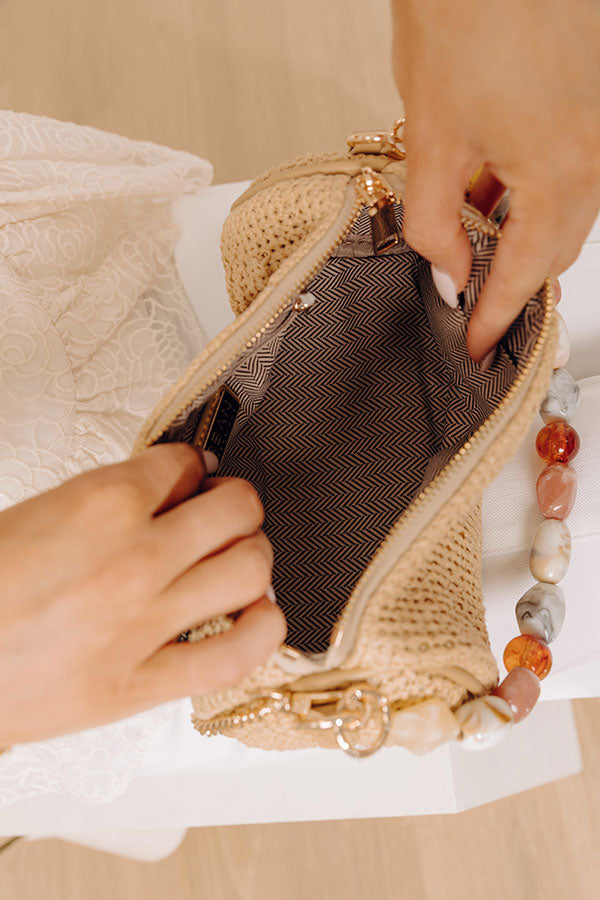 Rachel Straw Woven Purse in Natural Image - 3