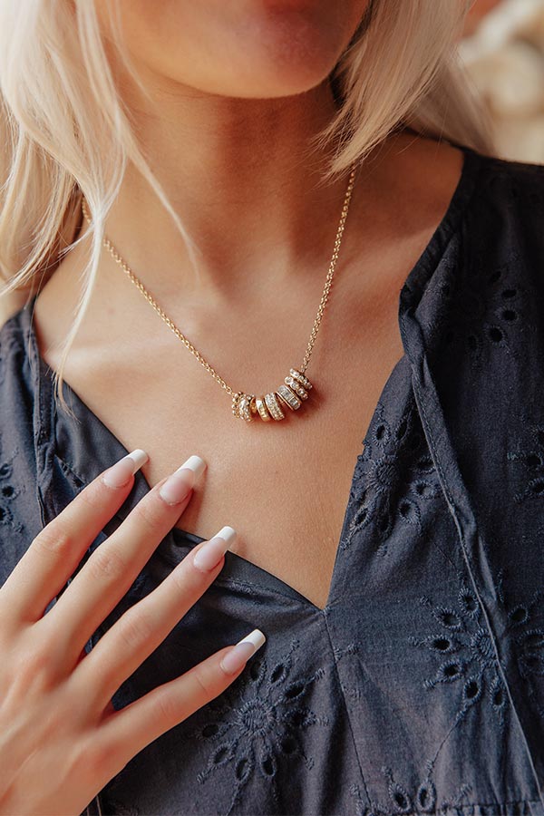 Daily Luxe Essential Charm Necklace in Rhinestone
