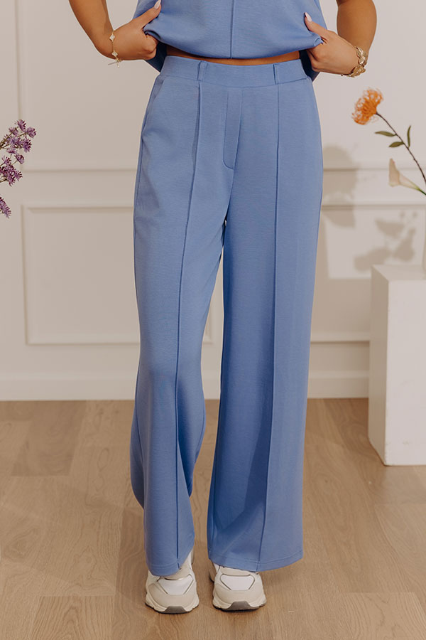 First Class Charm High Waist Wide Leg Pants in Periwinkle Image - 1