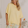 Weekend Smiles Knit Oversized Sweater Top in Yellow Image - 1