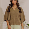 Fresh Take Knit Top in Martini Olive Image - 1