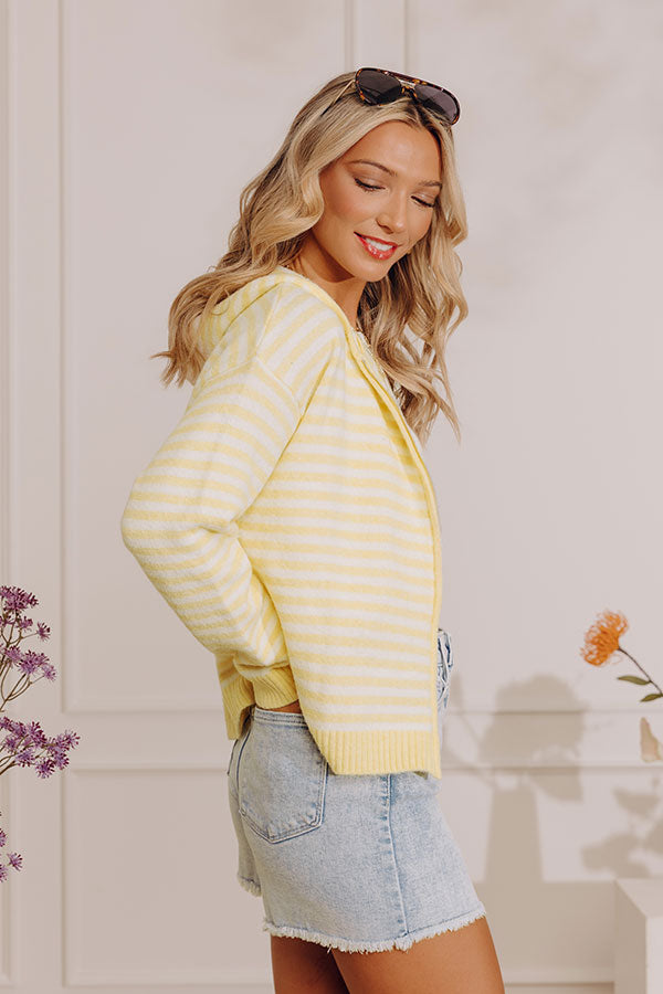 Sweet On Stripes Zip Up Sweater in Yellow Image - 3