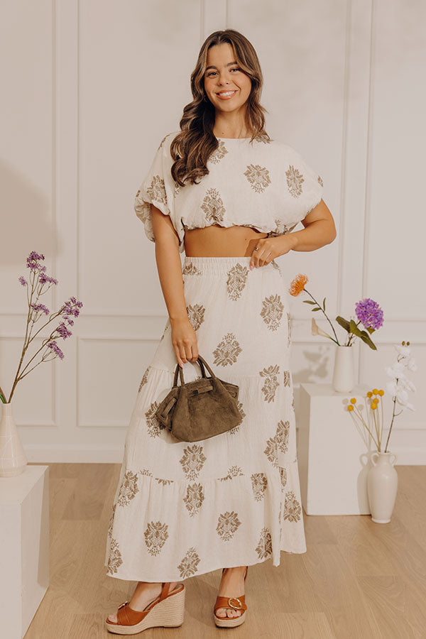 Vacay Babe High Waist Linen-Blend Maxi Skirt Image - 4