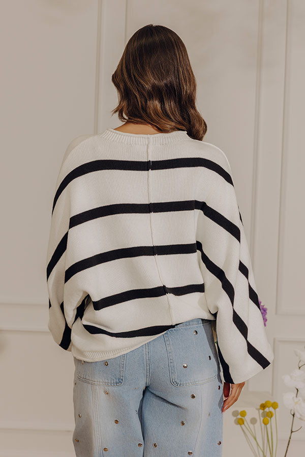Chic Lineup Knit Stripe Sweater Image - 4