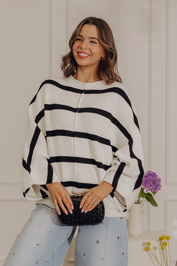 Chic Lineup Knit Stripe Sweater Image - 2