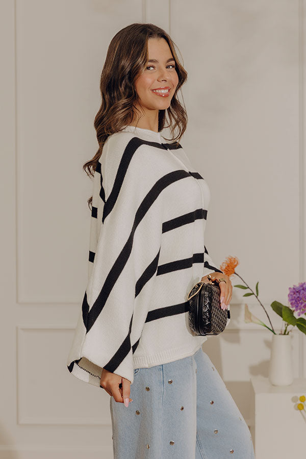 Chic Lineup Knit Stripe Sweater Image - 3