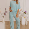 Smiles in Stripes High Waist Straight Leg Pants in Light Blue Image - 1