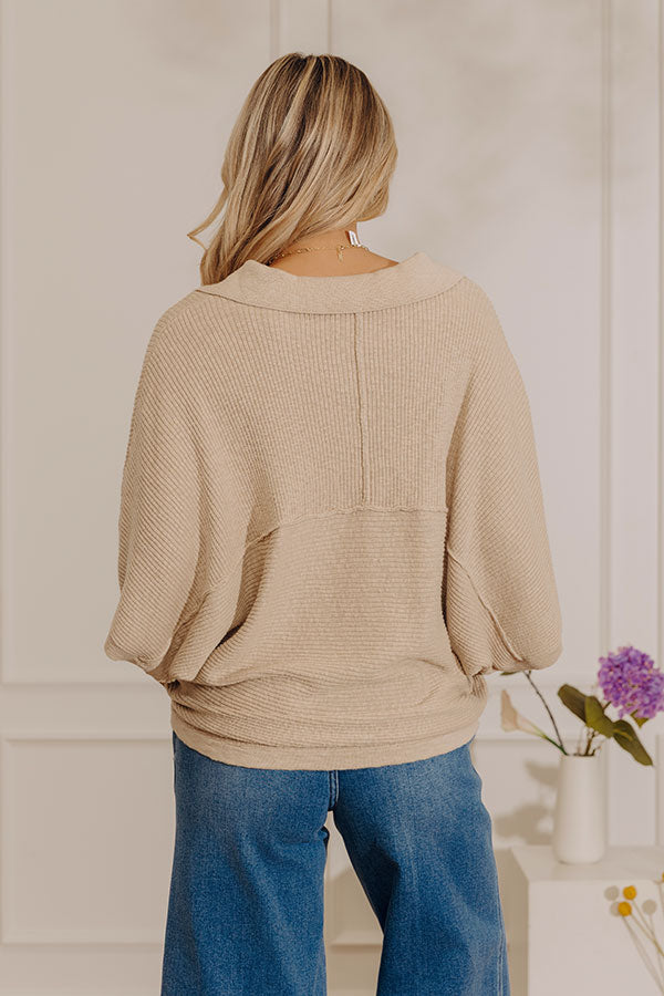 Fresh Take Knit Top in Iced Latte Image - 3