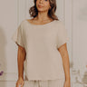Casual Outing Slub Tee in Oatmeal Image - 1
