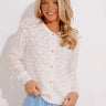 Chic Feels Pointelle Knit Cardigan in White Image - 1