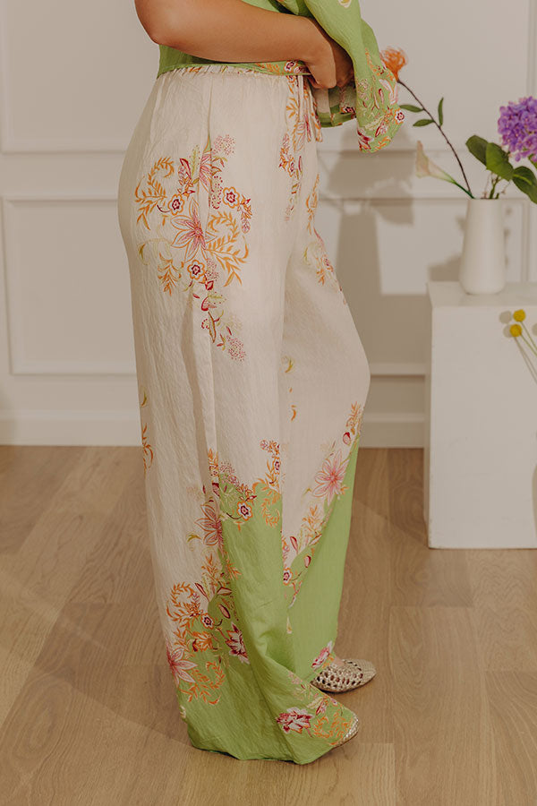 Tuscany Charm High Waist Floral Pants Image - 3