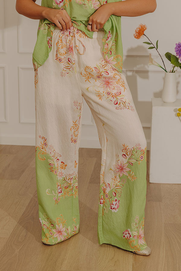 Tuscany Charm High Waist Floral Pants Image - 2