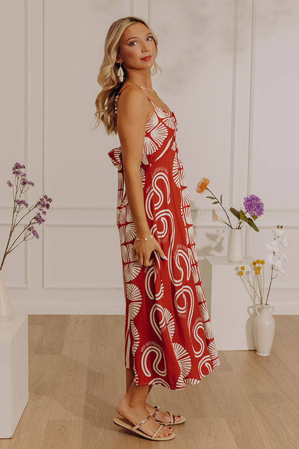Boho Muse Midi Dress in Red Image - 4