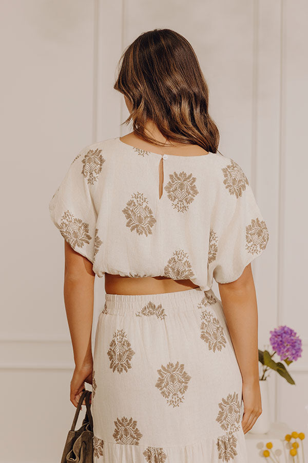 Vacay Babe Linen-Blend Crop Top Image - 5