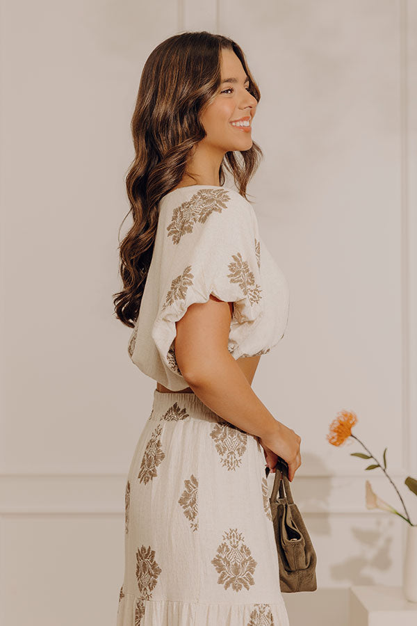 Vacay Babe Linen-Blend Crop Top Image - 4