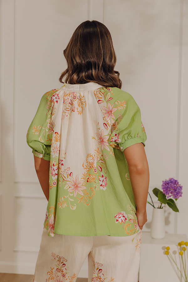 Tuscany Charm Floral Button Up Top Image - 3