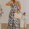 Champagne and Petals Floral Eyelet Midi Dress Image - 1