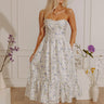 Veranda Elegance Floral Jacquard Midi Dress in Blue Image - 1