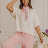 Weekend Smiles Knit Oversized Sweater Top in Ivory Image - 1