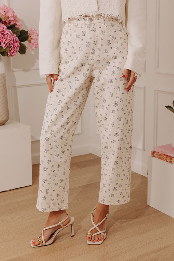Floral Bliss High Waist Straight Leg Jean