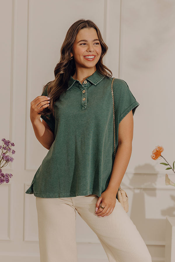 Downtown Ease Vintage Wash Tee in Hunter Green Image - 1