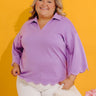 Classic Ambition Scalloped Top in Lavender Curves Image - 1
