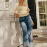JUST USA Cora Midrise Drawstring Wide Leg Jean Image - 1