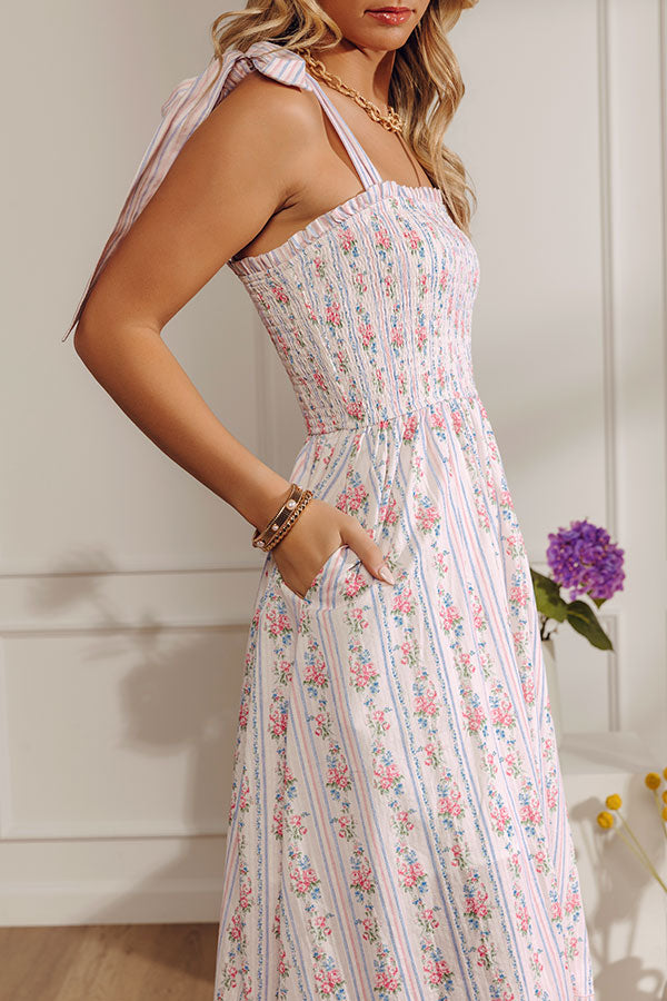 Sweet Fields Floral Smocked Midi Dress Image - 3