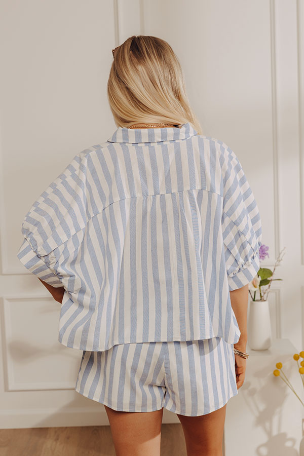 Harbor Chic Stripe Oversized Button Up Top Image - 3