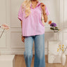 Modern Lines Oversized Button Up Top Image - 1