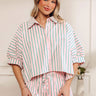Pretty Stripes Oversized Button Up Top Image - 1