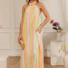Resort Ready Stripe Woven Halter Maxi Dress Image - 1