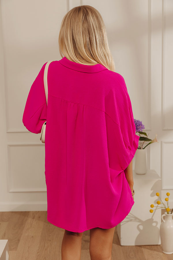 Cheerful Moment Oversized Button Up Top Image - 3