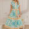 Trip To Crete Floral Button Down Midi Dress Image - 1