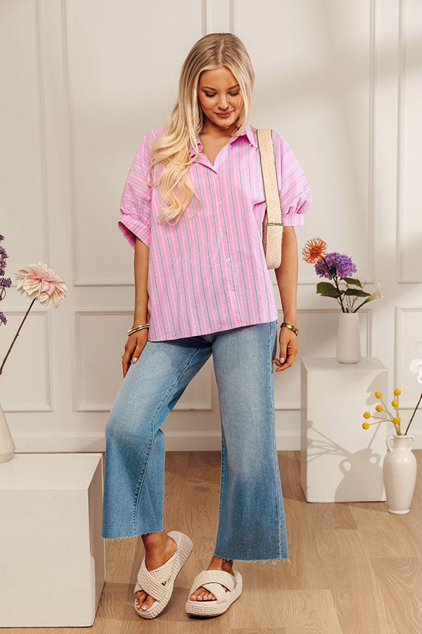 JUST USA Natalia High Waist Wide Leg Jean in Light Wash Image - 5