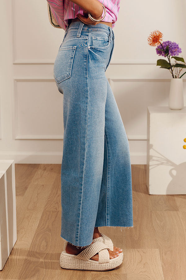 JUST USA Natalia High Waist Wide Leg Jean in Light Wash Image - 3