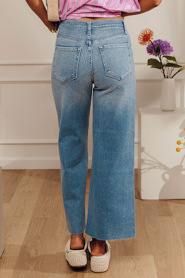 JUST USA Natalia High Waist Wide Leg Jean in Light Wash Image - 4