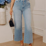 JUST USA Natalia High Waist Wide Leg Jean in Light Wash Image - 1