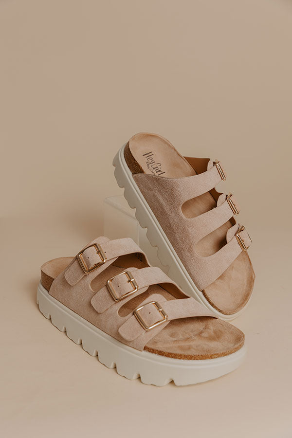 Threes Company Faux Suede Platform Sandal Image - 1