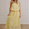 Picnic In Provence High Waist Eyelet Midi Skirt Image - 1
