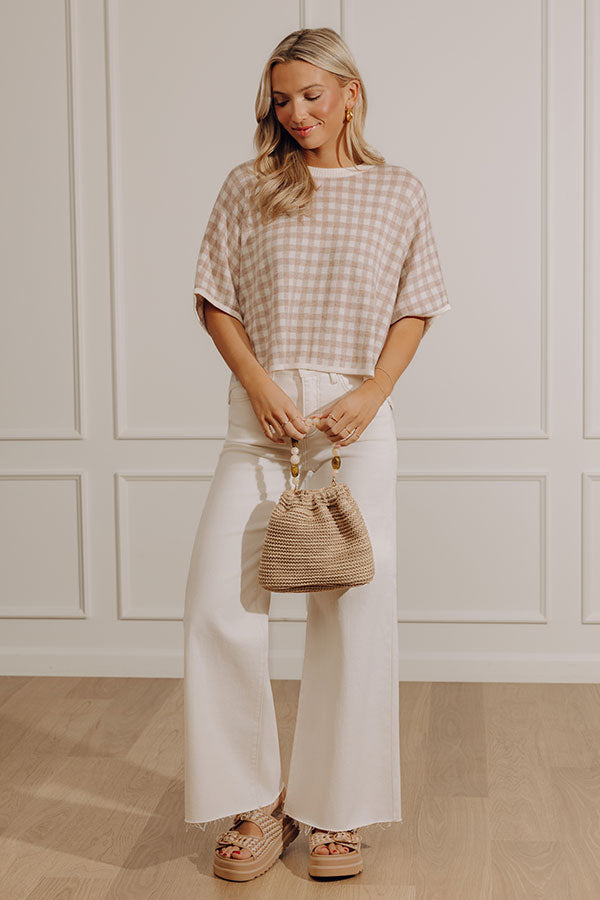 Happy Check Knit Top Image - 2