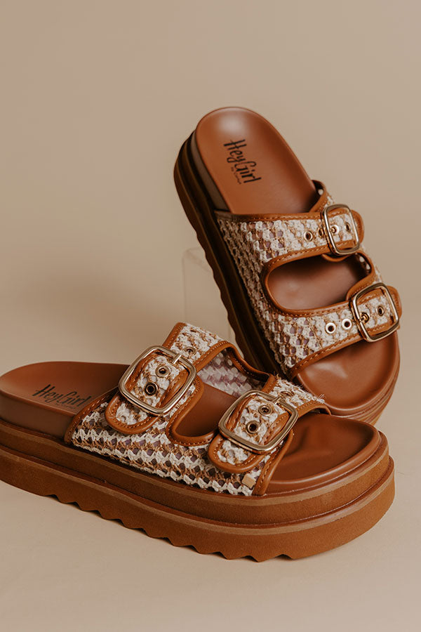 Word On The Street Woven Platform Sandal in Brown Image - 4