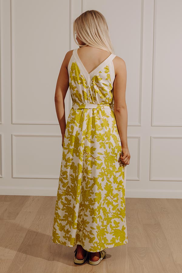 Vacay Bliss Floral Maxi Dress in Chartreuse Image - 5