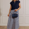Countryside Chic Two Piece Gingham Midi Dress in Navy Image - 1