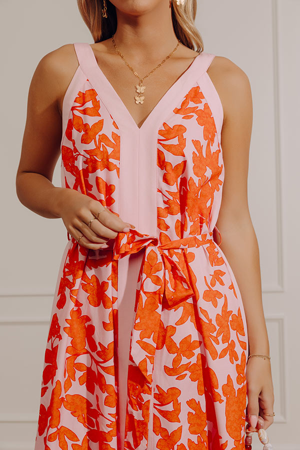Vacay Bliss Floral Maxi Dress in Tangerine Image - 2