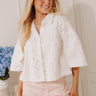 Airy Romance Eyelet Button Up Top Image - 1